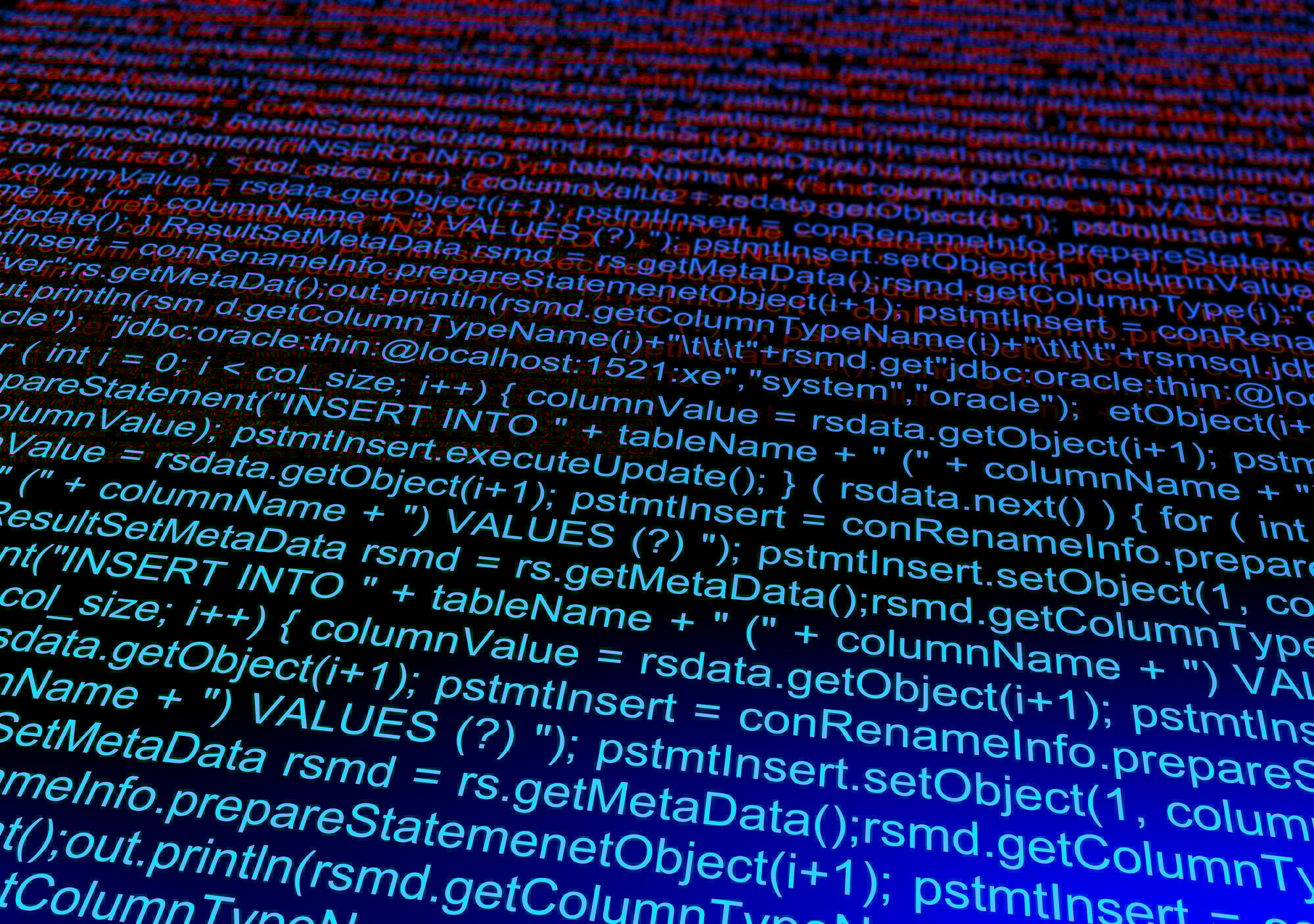 Computer data code. Abstract technology background. 3d illustration software development.